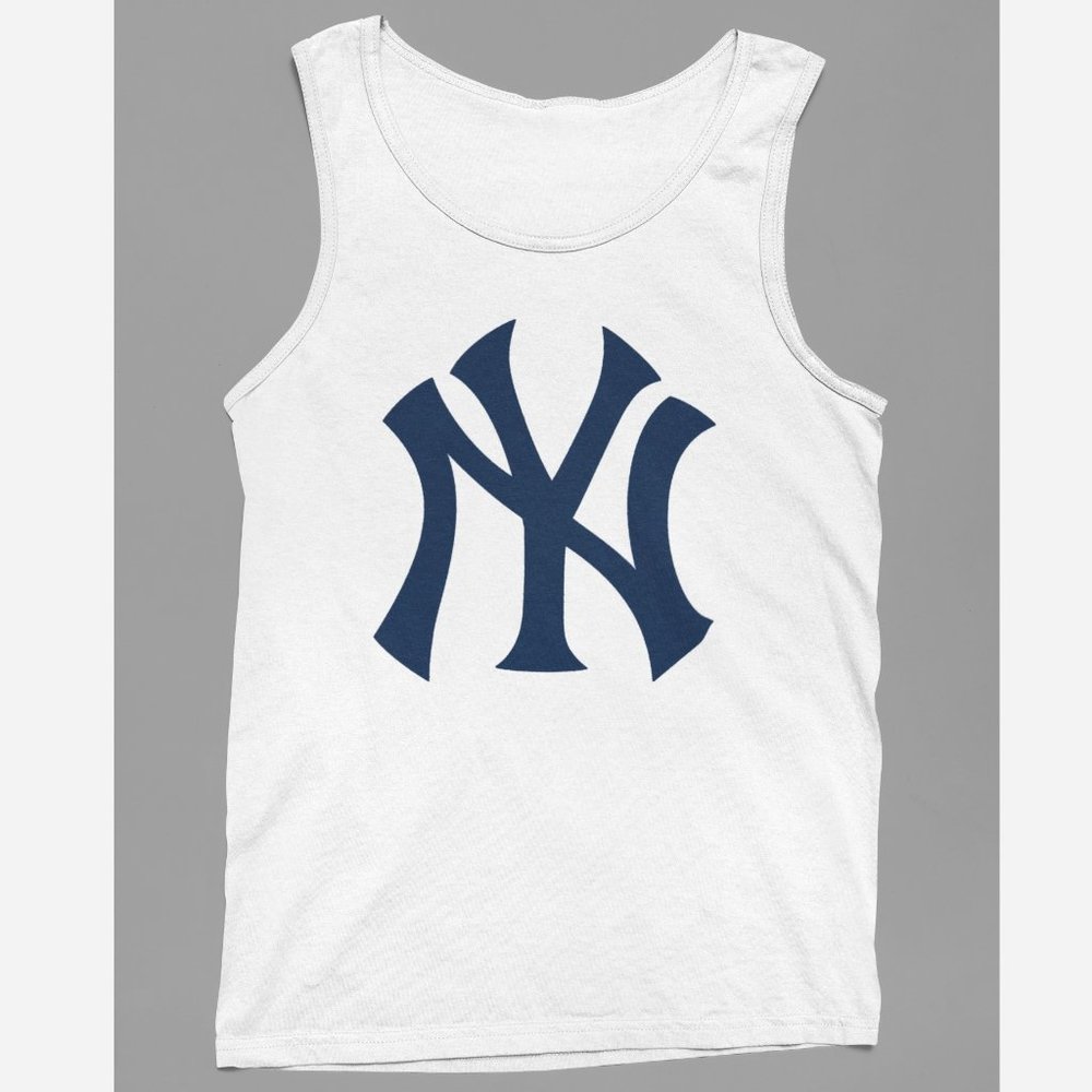 NEW York Yankees NY Monogram Logo Tank Top WHITE